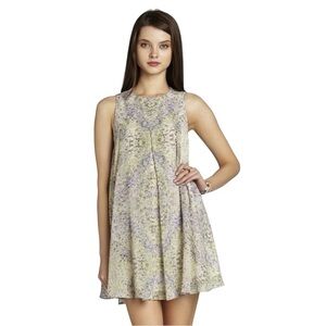 BCBGeneration Cotton Candy High Neck Pleated Sleeveless Mini Dress